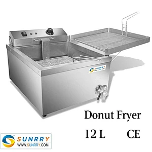 Automatic mini donut fryer12L made of stainless steel with oil outlet