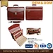 high quality PU brown leather briefcase