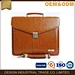 high quality PU brown leather briefcase