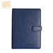 New Custom Color Ring Binder Soft Blue Cover Business Planner Leather Notebook With Pen Holder