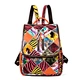 New women backpack genuine leather Personality Fashion trend stitching color backpack laptop bag