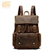 Wholesale Crazy Horse Leather Men's Backpack Bag Flip Retro Leather Travel Bag With Large Capacity