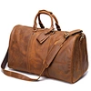 Full Grain Cowhide Crazy Horse Leather Mens Large Carry-on Weekender Overnight weekend travel bag with shoes compartment