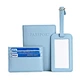 Gold Supplier Heavy Duty Waterproof Travel Set Including PU Vegan Leather Passport Holder Card Holder And Luggage Tag Combo