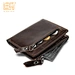 Wholesale custom european style short bifold leather wallet for men