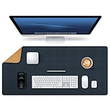 Custom Stitched Laptop Keyboard Cushion Support Large Protector Pad PU Leather Natural Cork Dual Sided Desk Top Mat Blotter