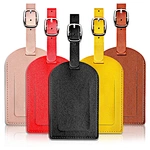 New Design High Quality Customise Airline Eco Friendly Multi Color Vintage Faux Leather Airline Luggage Tag