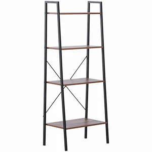 Metal Leaning Ladder Shelf Bookcase Bookshelf Storage Shelves