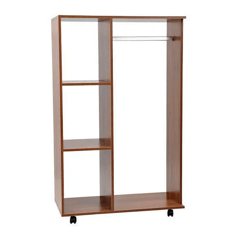 Open Wardrobe with Hanging Rail and Storage Shelves Wheels