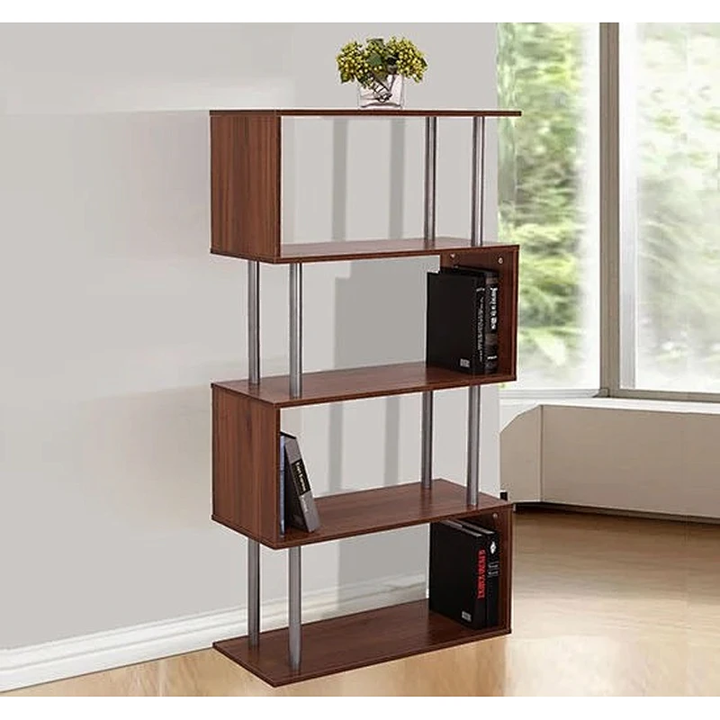 S Shape Bookshelf Bookcase Storage Unit Chest Cupboard Cabinet Home Office Furniture