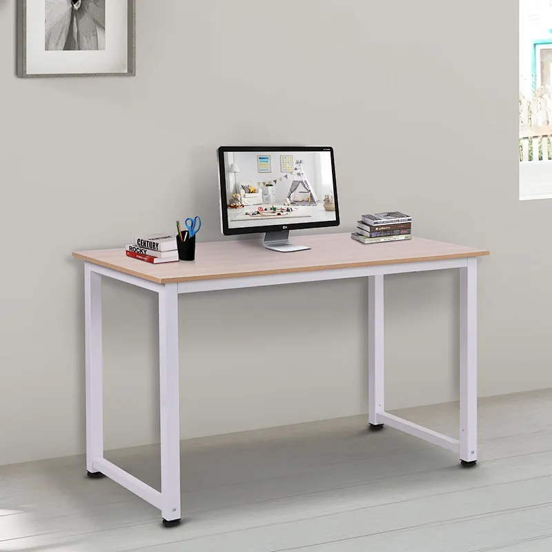 Home Office Desk Gaming Desk Writing Black Student Art Modern Sturdy Simple Style and Metal Desk Workstation