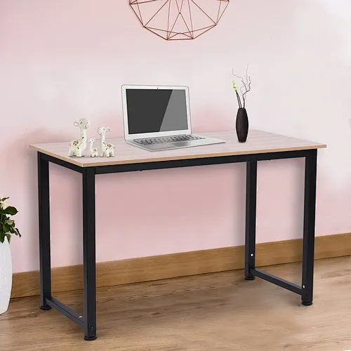 Home Office Desk Gaming Desk Writing Black Student Art Modern Sturdy Simple Style and Metal Desk Workstation