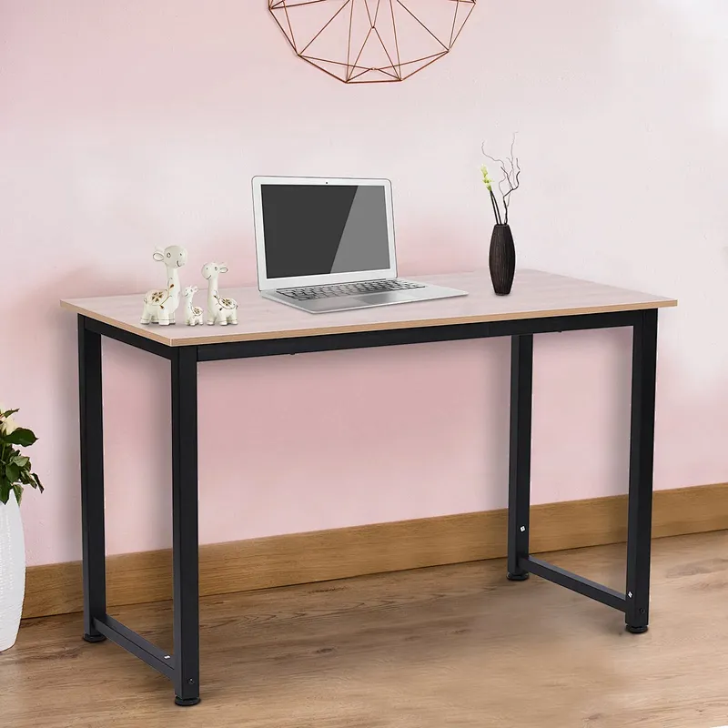 Home Office Desk Gaming Desk Writing Black Student Art Modern Sturdy Simple Style and Metal Desk Workstation