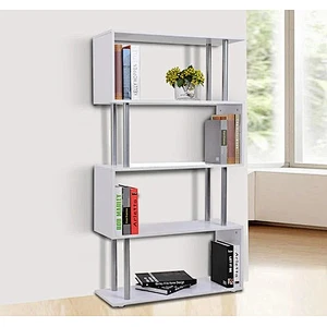 S Shape Bookshelf Bookcase Storage Unit Chest Cupboard Cabinet Home Office Furniture