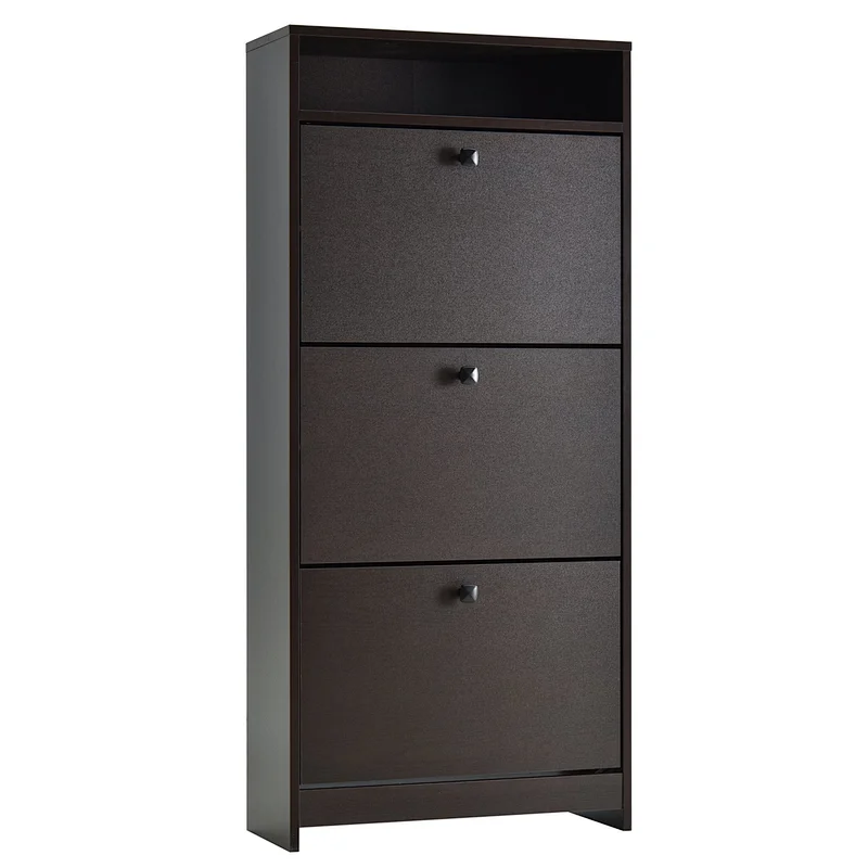 Trendy Shoe Storage Cabinet with 3 Large Fold-out Drawers & a Spacious Top Surface for Small Items