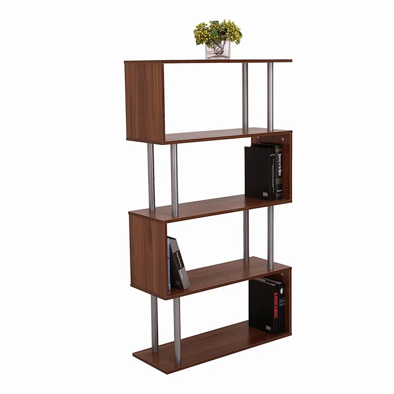 S Shape Bookshelf Bookcase Storage Unit Chest Cupboard Cabinet Home Office Furniture