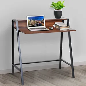 Writing Desk Computer Table Home Office PC Laptop Workstation Storage Shelf Color Walnut