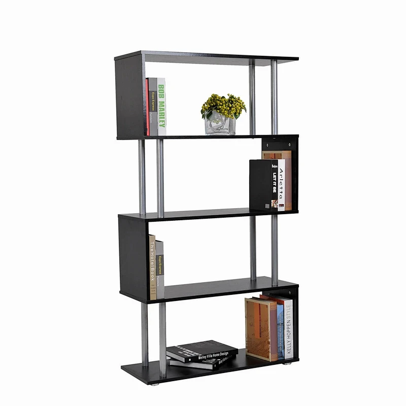 S Shape Bookshelf Bookcase Storage Unit Chest Cupboard Cabinet Home Office Furniture