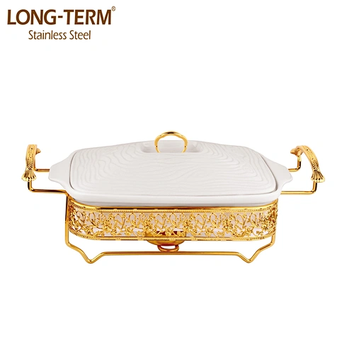 L4131AN Dinnerware Luxury chafing dish warmer food ceramic dishes with lid