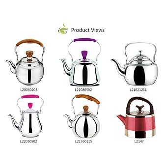 L21601302 Mirror Polishing Non-Electric Double Bottom Stainless Steel whistling tea kettle
