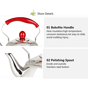 L2192 Round Design Restaurant novelty Non-Electric small stainless steel arabic teapot