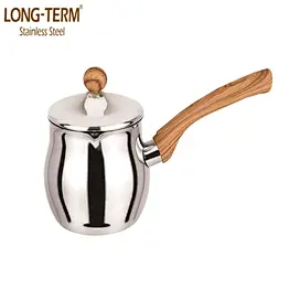 L10388381 Stainless Steel Coffee Warmer Color painting With Wood Grain Handle