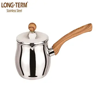 L10388381 Stainless Steel Coffee Warmer Color painting With Wood Grain Handle
