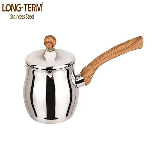 L10388381 Stainless Steel Coffee Warmer Color painting With Wood Grain Handle