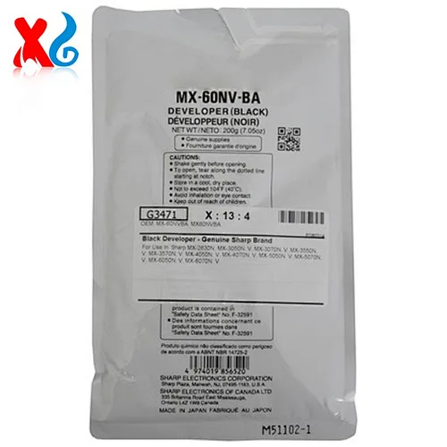 MX-60NVBA MX-61NVBA For Sharp MX-3050 3070 3570 4050 4070 5050 5070 6050 6070 C3081 3581 Black Copier Developer