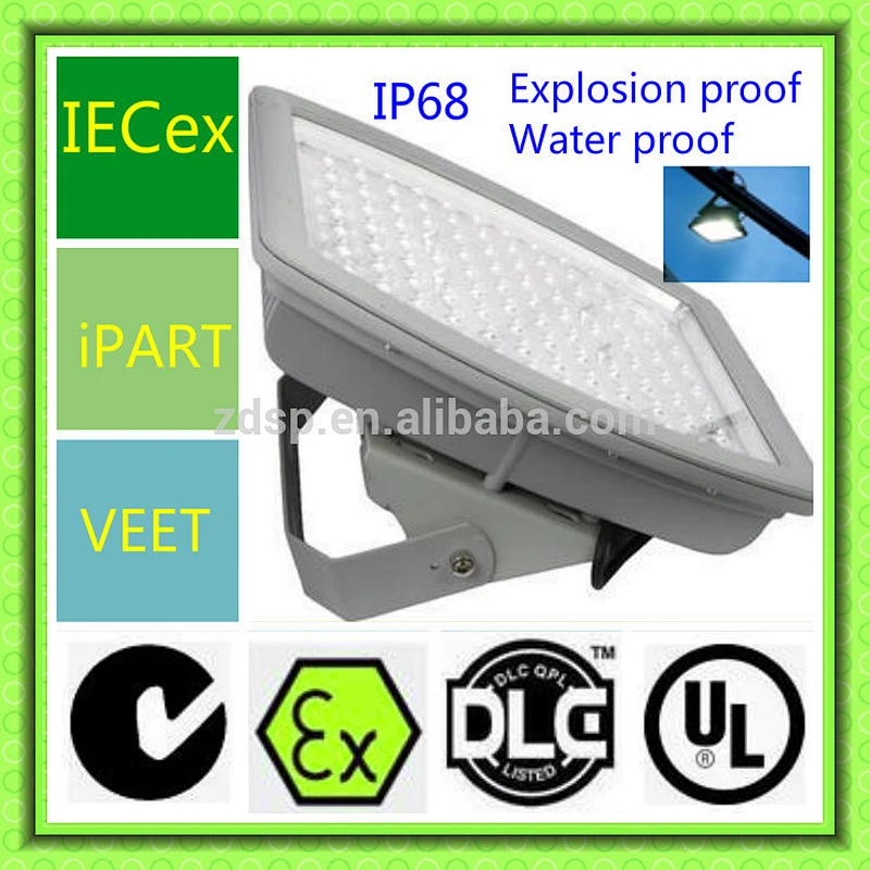 UL DLC ATEX IECex VEET IPART 90w mining oil refining metal smelter explosion proof led canopy flood light