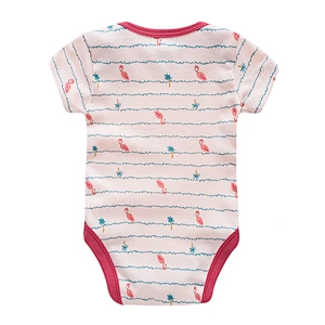3pcs set Newborn baby bodysuit Cotton Short Sleeve flamingo Design Infant Jumpsuit