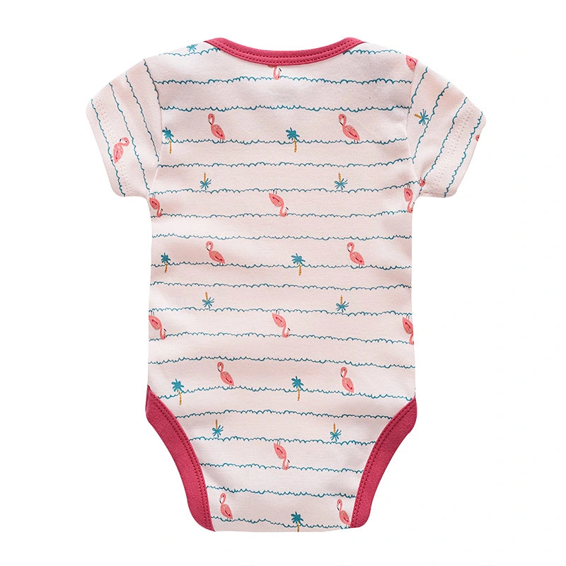 3pcs set Newborn baby bodysuit Cotton Short Sleeve flamingo Design Infant Jumpsuit