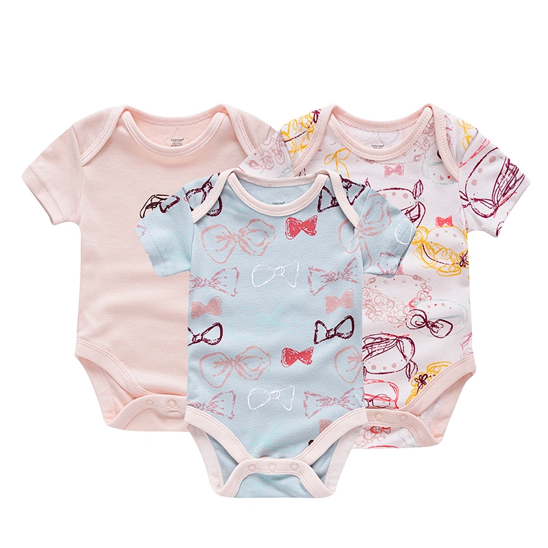 Newborn Baby Bodysuit 3pieces lot Short Sleeve Clothes gift set