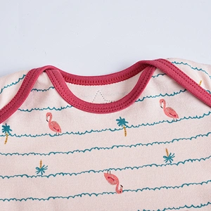 3pcs set Newborn baby bodysuit Cotton Short Sleeve flamingo Design Infant Jumpsuit