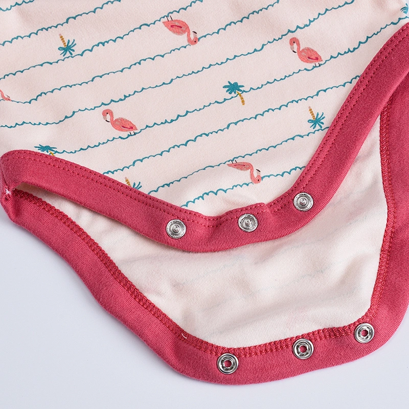 3pcs set Newborn baby bodysuit Cotton Short Sleeve flamingo Design Infant Jumpsuit