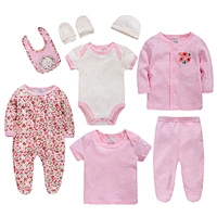 Baby clothes 100%cotton printed baby romper infant bodysuit 8 pcs baby gift set clothing