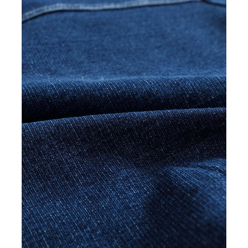 Infant baby boys knit denim romper