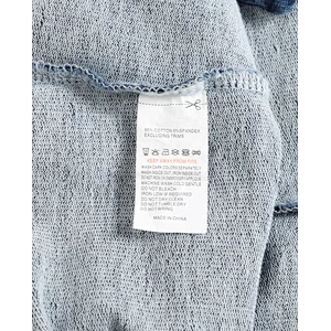 Infant baby boys knit denim romper