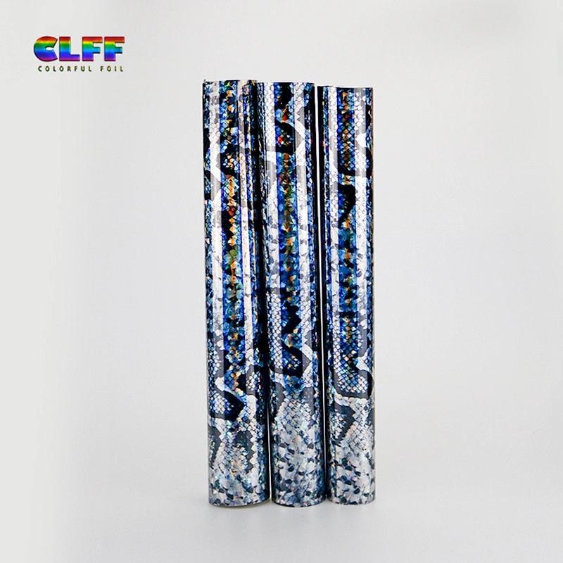 Wholesale Quality Holographic Serpentine Heat Transfer Vinyl Round Multi Color Changing HTV For T-shirt