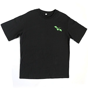 MOQ 1Pcs Hip Hop Top Black Witch Bat Pumpkin Luminous Halloween T Shirt Oversize Femme Summer Clothes