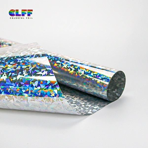 GSL005 wholesale silver laser broken glass pattern heat holographic transfer vinyl iron on t shirt