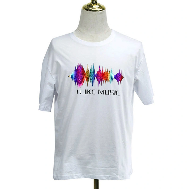 Rainbow Sound Wave Pattern Women Tshirts 100%Cotton Oversize T Shirt