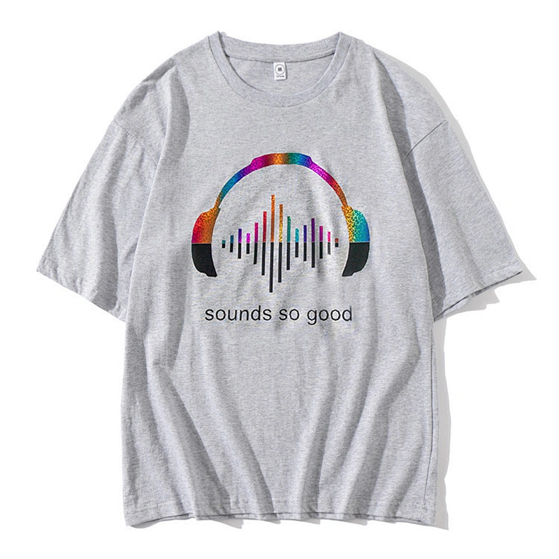 Wholesale Golden Hot Stamping Film Logo Cotton Half Sleeve O-Neck Tops Summer Mens T Shirts For Men Stylish