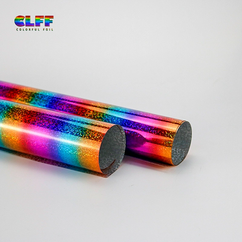 htv pu printable film customized available easy weed flashing rainbow heat transfer vinyl on t shirt