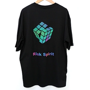 MOQ 1Pcs Hip Hop Top Oversize Femme Summer Clothes Heat Transfer Vinyl Rainbow Black Reflective Pattern T Shirt