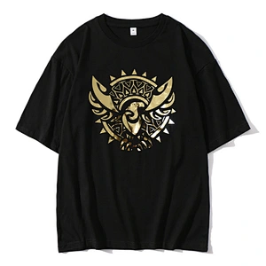 Wholesale Golden Hot Stamping Film Bird Totem Logo Cotton Half Sleeve O-Neck Tops T Shirts for Men