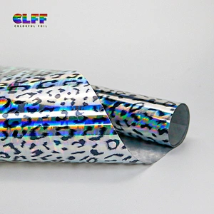 Free Sample In Stock Various Colors Iron On Glitter Htv Roll Glister Laser Leopard Heat Transfer Vinyl For Clothing