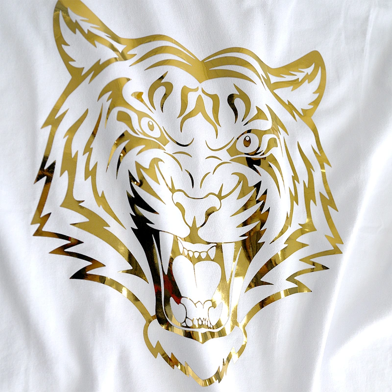 Summer Short Sleeve Hip Hop Hot Stamping Foil Tiger Logo T Shirts For Men 2021