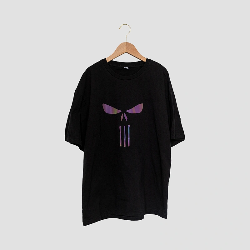 Wholesale Customizable Logo Skeleton Luxuriously Soft Feel Crewneck Short Sleeves Men Mercerised Cotton T-Shirt