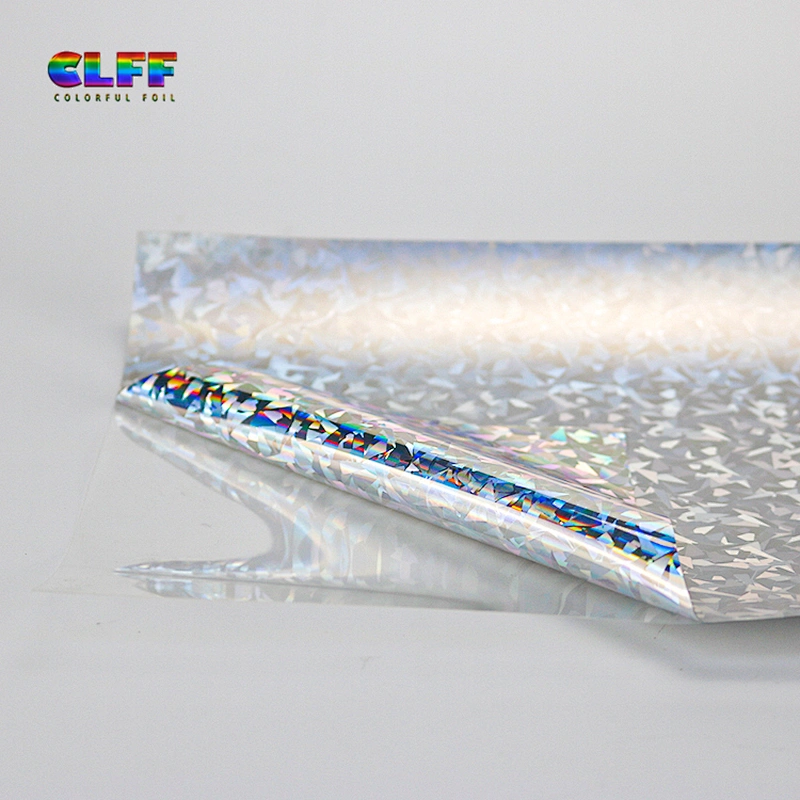 GSL005 wholesale silver laser broken glass pattern heat holographic transfer vinyl iron on t shirt